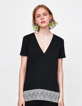Load image into Gallery viewer, T-Shirt with Matching Lace Appliques